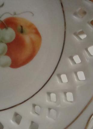 Ажурная тарелка фрукты фарфор старый китай №ш(14)3 фото