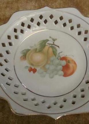 Ажурная тарелка фрукты фарфор старый китай №ш(14)4 фото