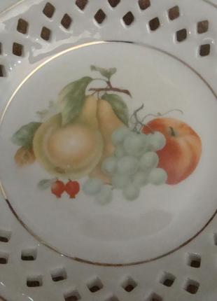 Ажурная тарелка фрукты фарфор старый китай №ш(14)5 фото