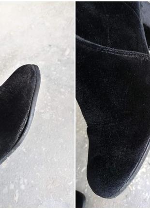 Демисезонные бархатные черные сапоги / сапожки на небольшом каблуке на весну tamaris7 фото