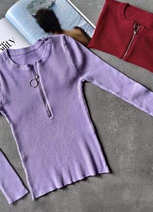 Кофта замок рубчик рубчик водолазка гольф свитер светер джемпер пуловер лонгслив6 фото