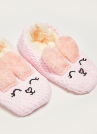 30 - 32р новые фирменные домашние тапочки тапочки носки для девочек с вышивкой котик lc waikiki2 фото