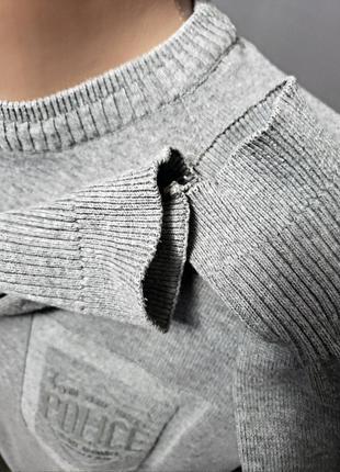 Кофта трикотаж свитер хлопок мужской джемпер полувер 883 police р.l original6 фото