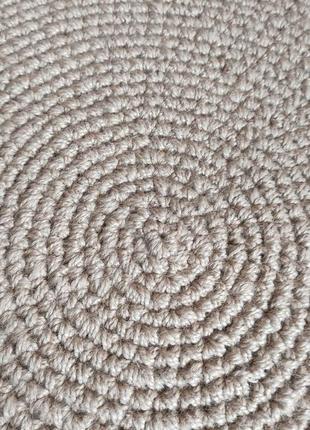 Круглый ковер из джута. натуральный плетеный коврик.