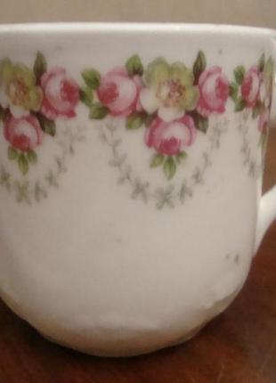 Антикварная кофейная чашка розы фарфор германия1 фото