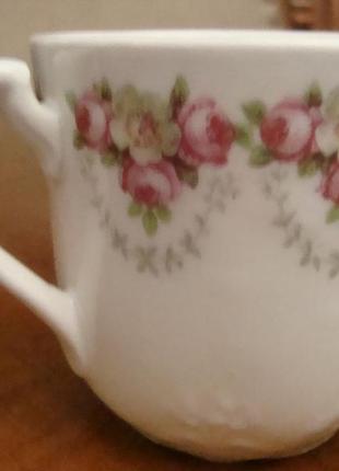 Антикварная кофейная чашка розы фарфор германия2 фото