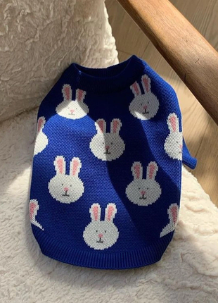 Свитер синий зайка