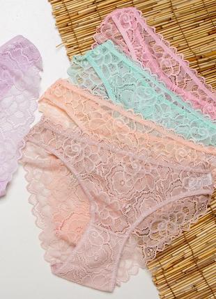 Жіночі мереживні трусики женские кружевные трусы прозрачные прозорі nicoletta николета