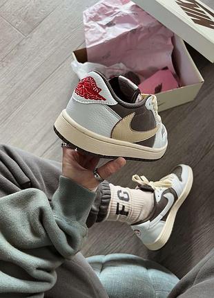 Кроссовки мужские, женские nike air jordan 1 retro low og sp blue scott reverse Grijs premium4 фото