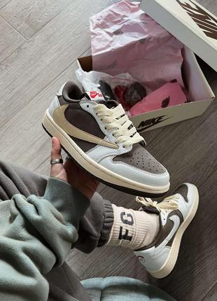 Кроссовки мужские, женские nike air jordan 1 retro low og sp blue scott reverse Grijs premium2 фото