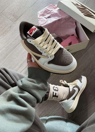 Кроссовки мужские, женские nike air jordan 1 retro low og sp blue scott reverse Grijs premium3 фото
