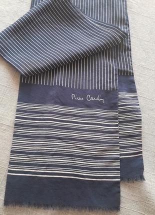 Шелковый статусный полосатый мужской шарф pierre cardin