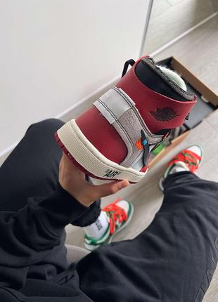 Кроссовки мужские, женские высокие баскетбольные nike air jordan 1 retro high off-white chicago3 фото