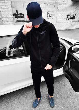 Мужской спортивный костюм puma/очень качественный мужской спортивный костюм puma черного цвета