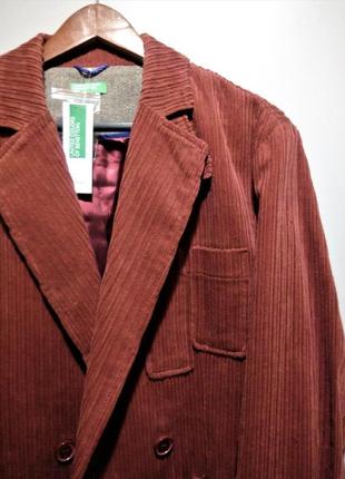 50-52 р. стильний вельветовий піджак marsella, benetton2 фото