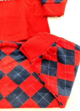 Пижама дитини 4, 5, 6, 7 років туреччина тепла байка з довгими рукавами для хлопчика червоний2 фото