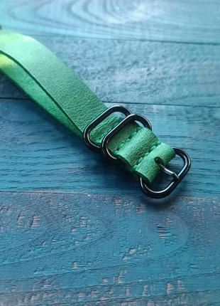 Ремінець для годинника 20мм зелений nato strap1 фото