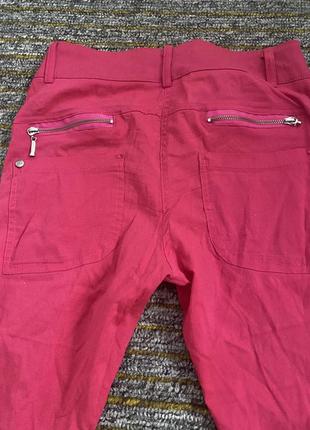 Яскраві рожеві штани стрейчеві в обтяжку завужені брюки хs s m7 фото