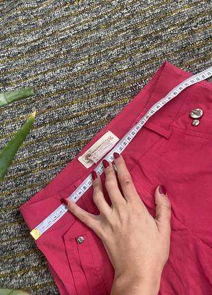 Яскраві рожеві штани стрейчеві в обтяжку завужені брюки хs s m3 фото