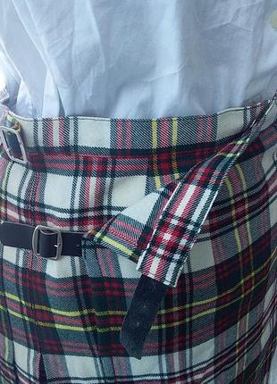John morrison юбка миди в шотландскую клетку 💯шерсть складки плиссе этно5 фото