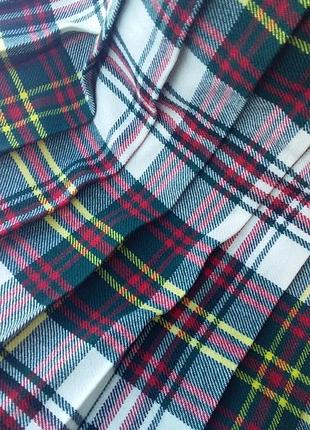 John morrison юбка миди в шотландскую клетку 💯шерсть складки плиссе этно4 фото