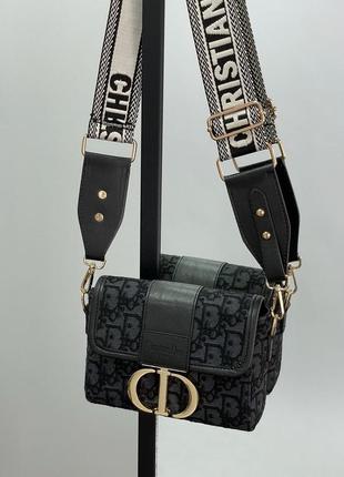 Сумка в стилі 👜 christian dior 30 montaigne bag black textile3 фото