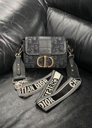 Сумка в стилі 👜 christian dior 30 montaigne bag black textile9 фото