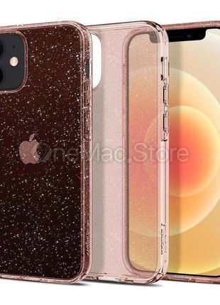 Чохол spigen liquid crystal glitter для iphone 12 mini (рожевий/rose)