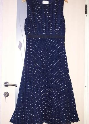 Сукня-міді part two синя в білий горох