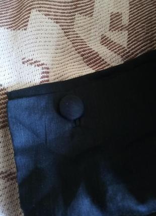 Шикарный черный льняной пиджак жакет с шелковой вышивкой цветы7 фото
