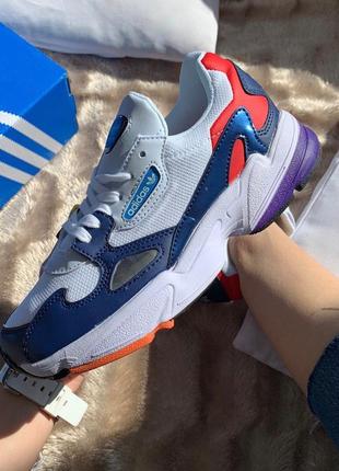 Жіночі кросівки adidas falcon white blue red