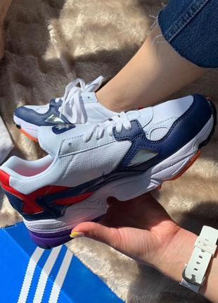 Adidas falcon women's white blue hotsell