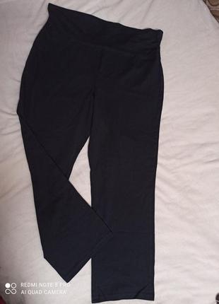 Трикотажные черные брюки большого размера1 фото