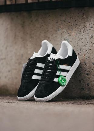 Женские кроссовки adidas gazelle black white 36-37-38-39-40