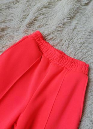 Утеплённые яркие кислотные брюки штаны на флисе со стрелками кислотно оранжевые кислотно малиновые к4 фото