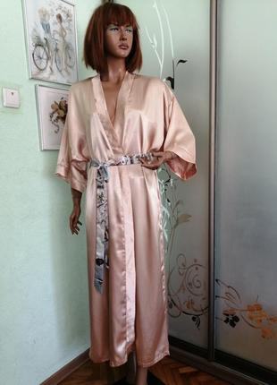 Сатиновый халат кимоно pielle