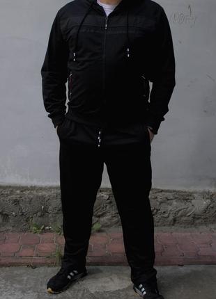Спортивний костюм з капюшоном батал чорний4 фото