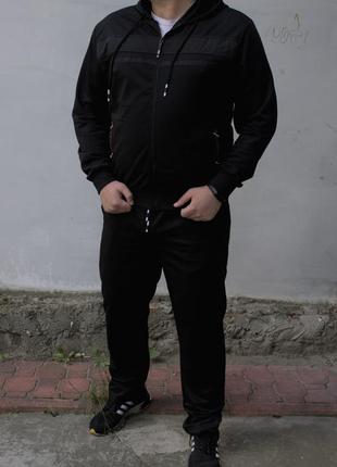 Спортивний костюм з капюшоном батал чорний6 фото