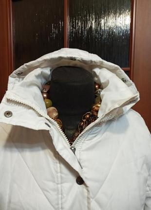 Пальто деми белоснежное с капюшоном,батал,р.54,52,50. ц. 530 гр.3 фото