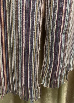 Тёплый мужской шарф в коричневую полоску акрил  коричне3 фото