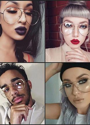 Стильные имиджевые солнцезащитные очки. "авиатор". унисекс. с защитой uv 400