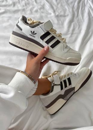 Жіночі кросівки adidas forum white brown