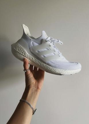 Кроссовки мужские adidas ultraboost 21 белые, адидас ультрабуст, премиум1 фото