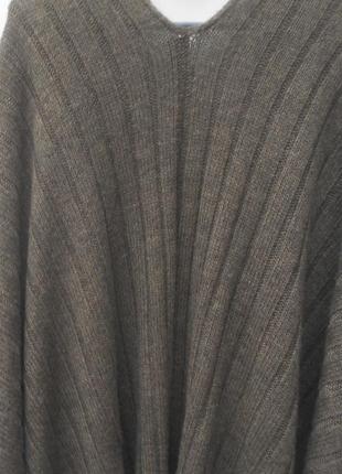 Шикарное  оригинальное вязаное шерстяное пончо  оверсайз с альпака италия taviani6 фото