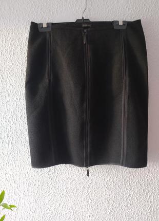 Черная мини юбка шерсть2 фото