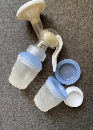 Молокоотсос ручной avent isis via, с системой хранения молока.