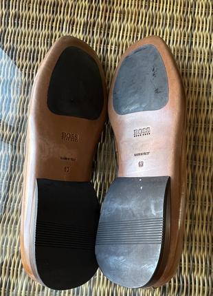 Шкіряні туфлі лофери  hugo boss оригінальні бежеві коричневі4 фото