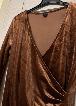 Велюровое платье shein с драпировкой5 фото