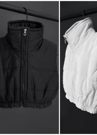 Стильная женская жилетка,короткая тёплая жилетка,плащевка синтепон;64345ans