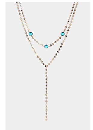 Сет украшений с голубыми кристаллами